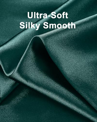 Image of 3 Piece Silk Satin Pajama Set for Women Soft Short Sleeve Button Down Pjs with Shorts Long Pants Sleepwear S-XXXL