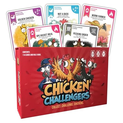 Chicken Challengers Card Game – Hilarious Strategy for Adults & Teens, Family Game Night, 2‑8 Players, Ages 13+, Travel‑Friendly
