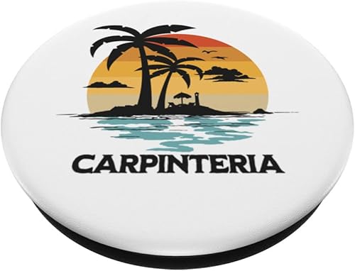 Miniatura 2 de Carpinteria Beach California Tropical Sunset PopSockets Swappable PopGrip