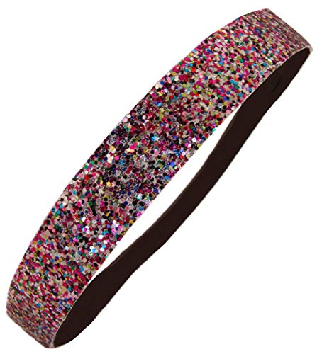 Kenz Laurenz Glitter Headbands Rainbow Elastic Stretch Sparkly Fashion Headband for Teens Girls Women Softball Pack Volleyball Basketball Sports Teams Set Hair Accessories Store