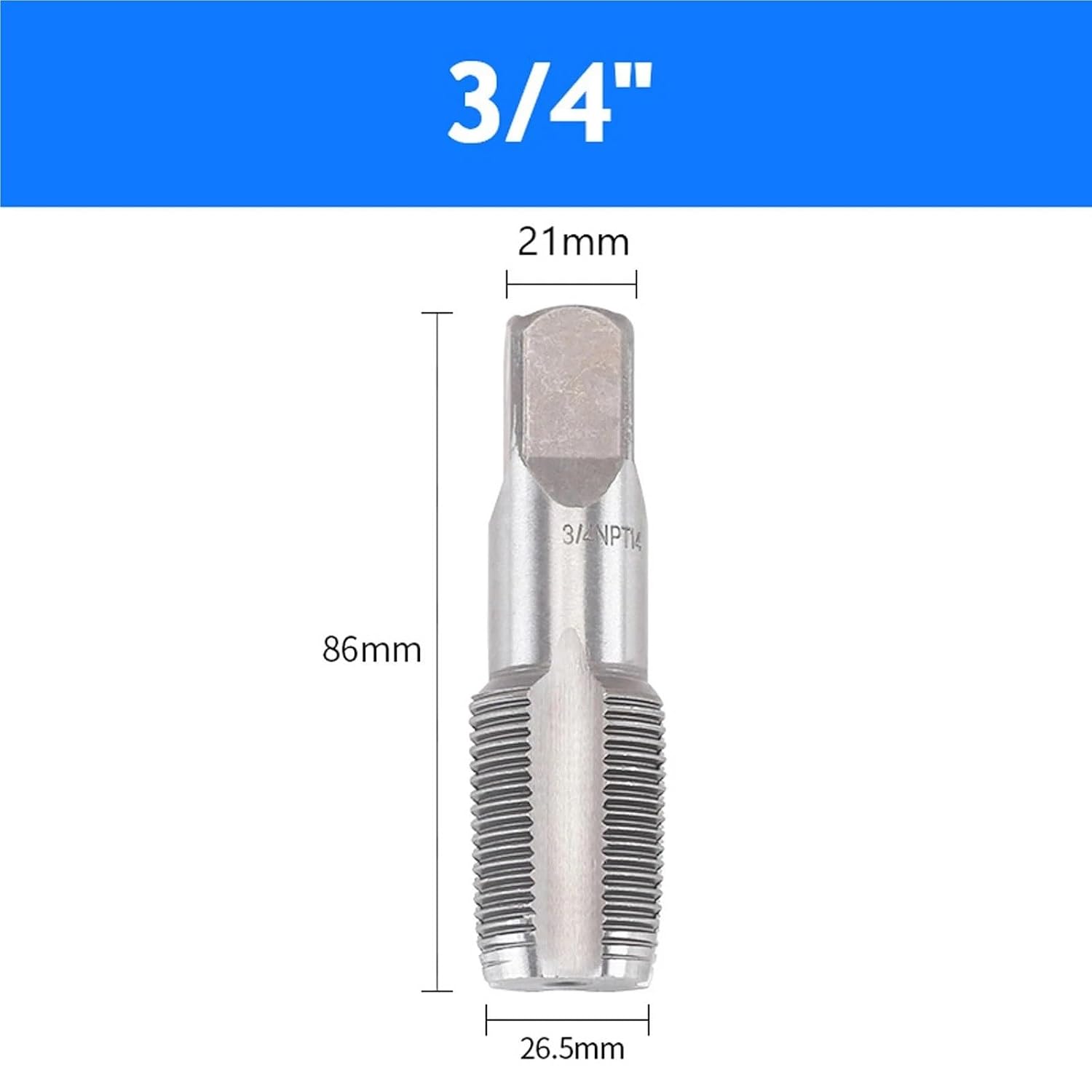 1/2/5Pcs G1/8 1/4 3/8 1/2 3/4 HSS Taper Pipe Tap Set BSP Metal Screw Thread Cleaning Rethreading Thread Screw Cutting Tool(3I4,2Pcs)