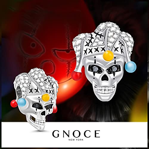 Image of GNOCE Skull Pendant Charm Silver Dangle Charms Bead fit Bracelet /Necklace Jewelry Gift for Women Men
