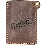 KeyUnity KA05 Funda de Cuero EDC Cosida a Mano, Fundas para Tarjetas, Estuche Deslizante Organizador de Bolsillo para Mini palancas, mosquetón KU01 / KU02 / KU03