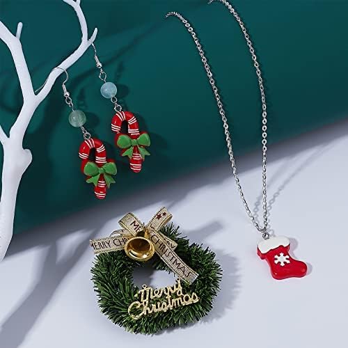 SUNNYCLUE 1 Box 20Pcs 10 Styles Resin Christmas Mini Ornaments Charms Xmas Pendants Snowflake Snowman Tree Hat Festival decor Accessories for Necklace Bracelet Jewelry Making Supplies