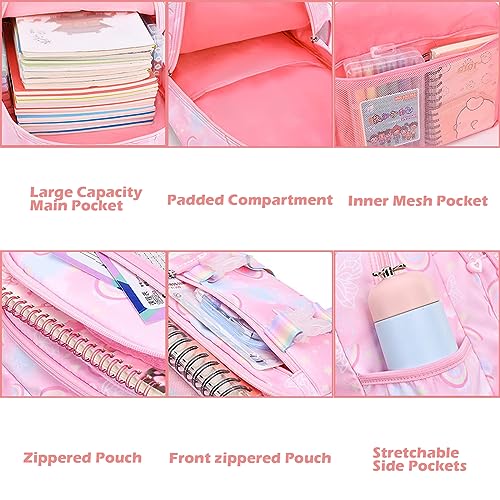 Backpacks for Girls Backpack for School Cute Kawaii Backpack Kids Book Bag School Bag for Elementary Primary Students, Apricot3