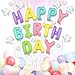 Produktbild Jiaer Sentai GeburtstagsdekoMacaron Happy Birthday Decorations Girlande Balloon Glitzer Vorhang,Macaron Luftballon Fünfzackiger Stern Stern Folienballon für Mädchen und Jungen Geburtstag Party