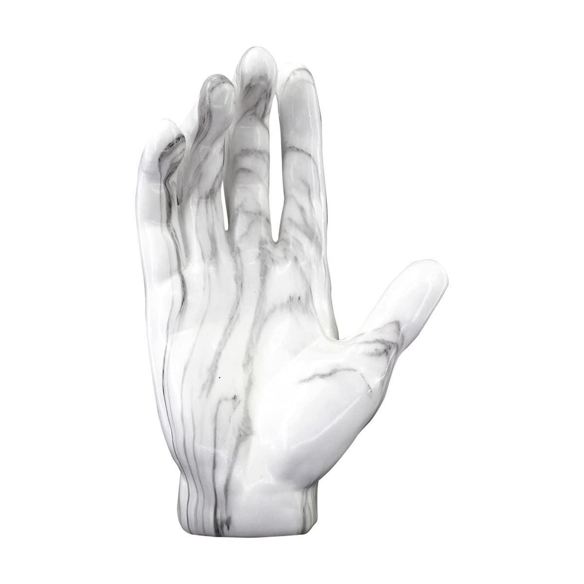 Vidal Regalos Figura decorativa a mano, effetto marmo bianco, 35 cm