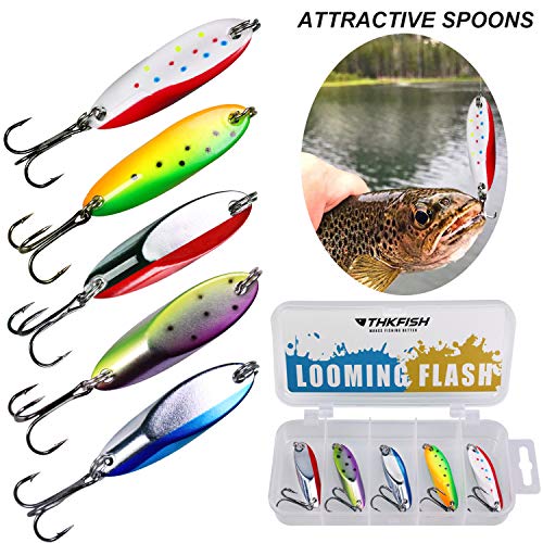 image for thkfish Fishing Lures Trout Lures Fishing Spoons Lures for Trout Pike 
