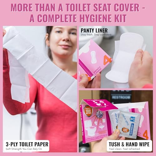 Image of The Restroom Kit Plus, All in 1 Hygiene Travel Kit for Women, 12 Pack
