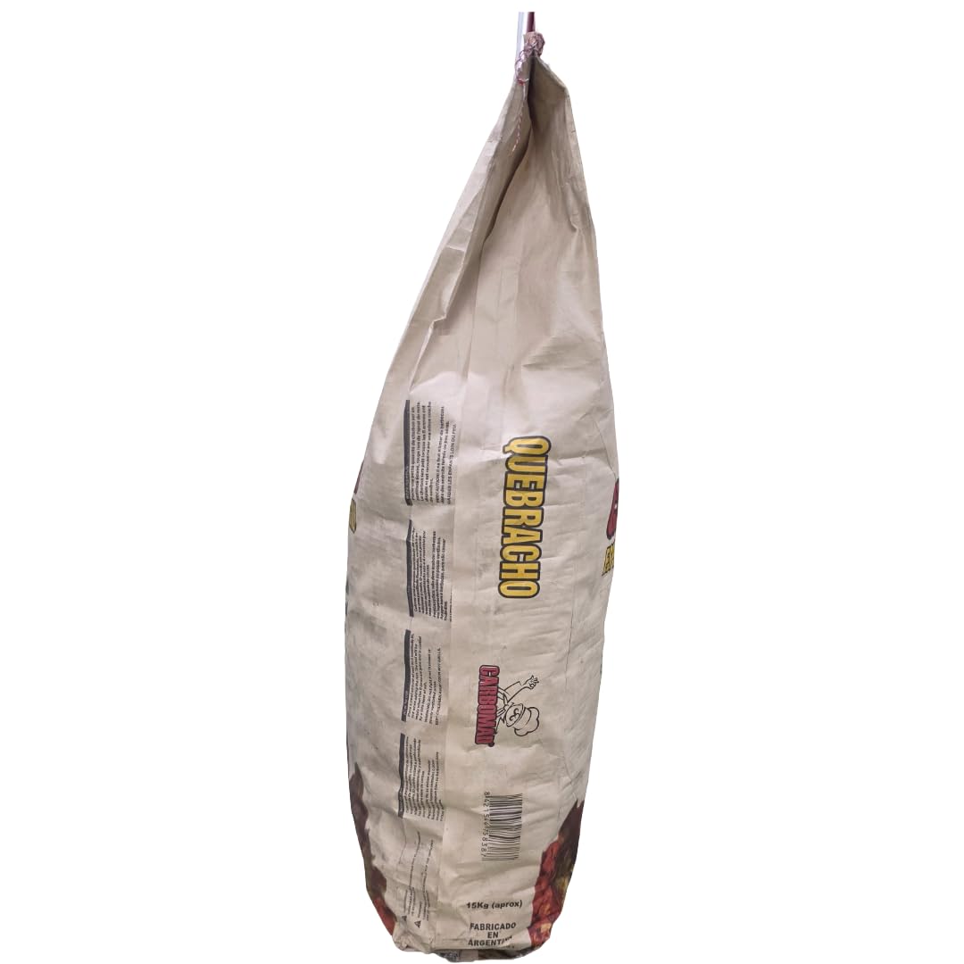 Carbón Vegetal Especial Quebracho 15 kg. Gran Poder calorifico. Gran duracion. Ideal para BBQ, Parrilla y Horno.