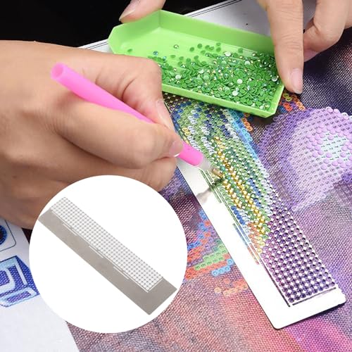 VIFERR 5D Diamond Art Painting Ruler Stainless Steel Rhinestone Painting Rule Diamond Mesh Scale with 240 Grids Stainless Steel Dot Paintings Tools for DIY Drill Cross Stitch - Image 2