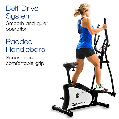 XTERRA Fitness EU100 Hybrid Elliptical/Upright Bike, Black