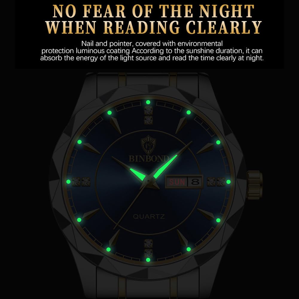 Montre analogique à quartz avec bracelet en acier inoxydable et calendrier pour couple
