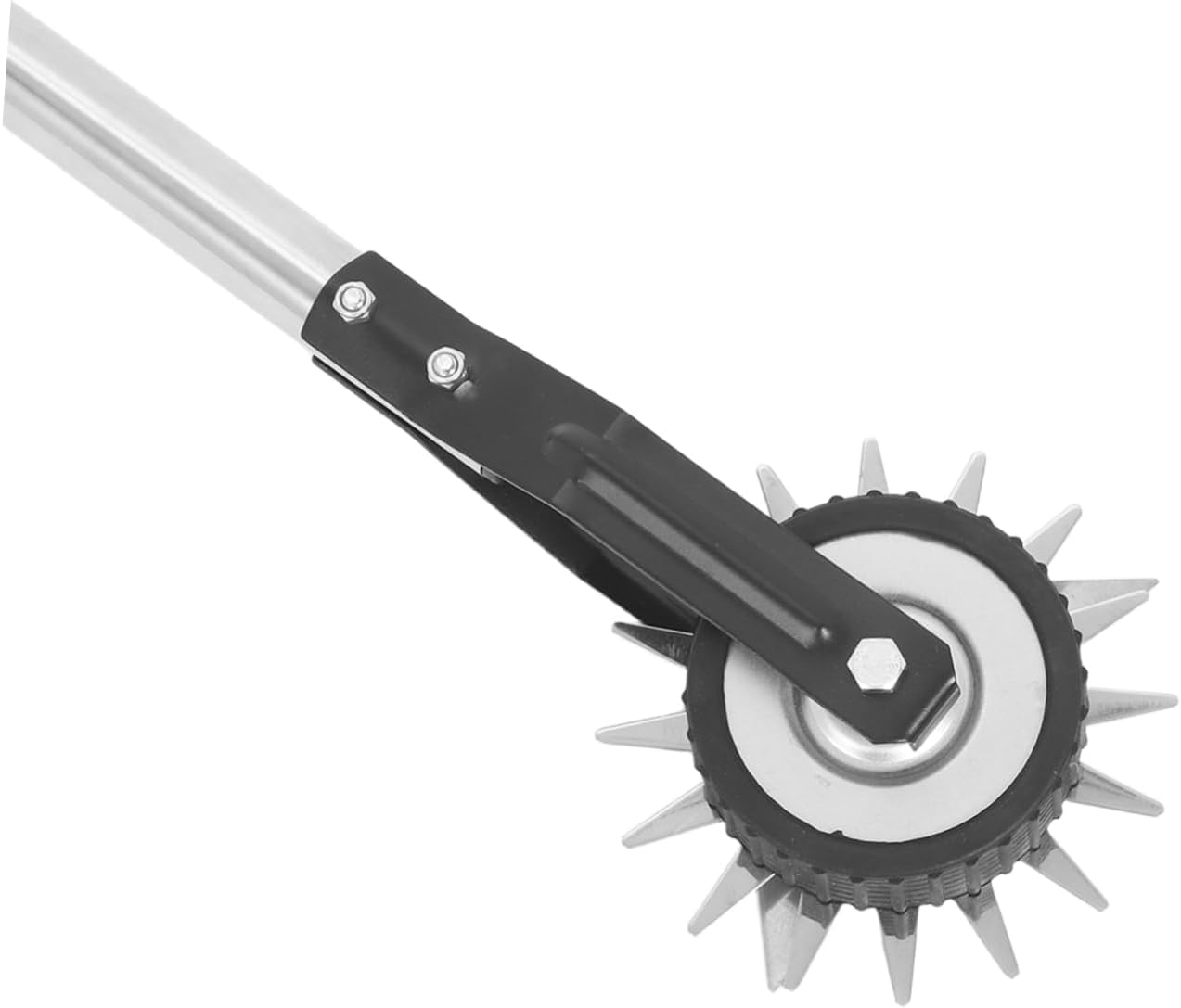 UPKOCH Manual Wheel Rotary Grass Edger Tool with Stainless Steel Handle for Lawn Care Sidewalk Edging and Garden Maintenance Versatile Detachable Design for Efficient Weed Removal