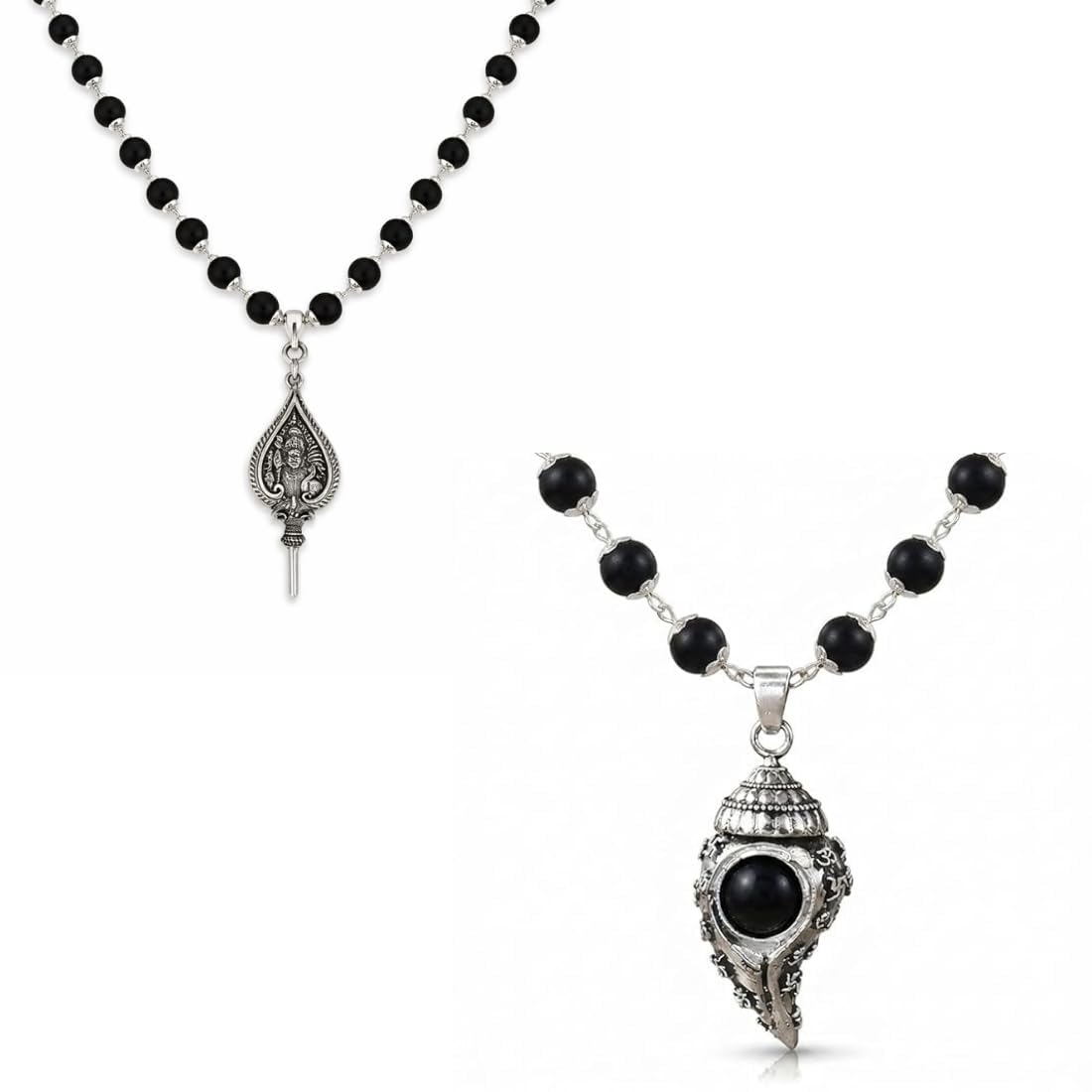 VRITTI Karungali Beads Mala with Om Satiya Shank Shape Charm and Karungali Rudraksha Mala Spiritual Religious Necklace for Men Women Meditation Prayer Yoga Daily Wear Mala for Positive Energy Protection Devotional Use-image-20