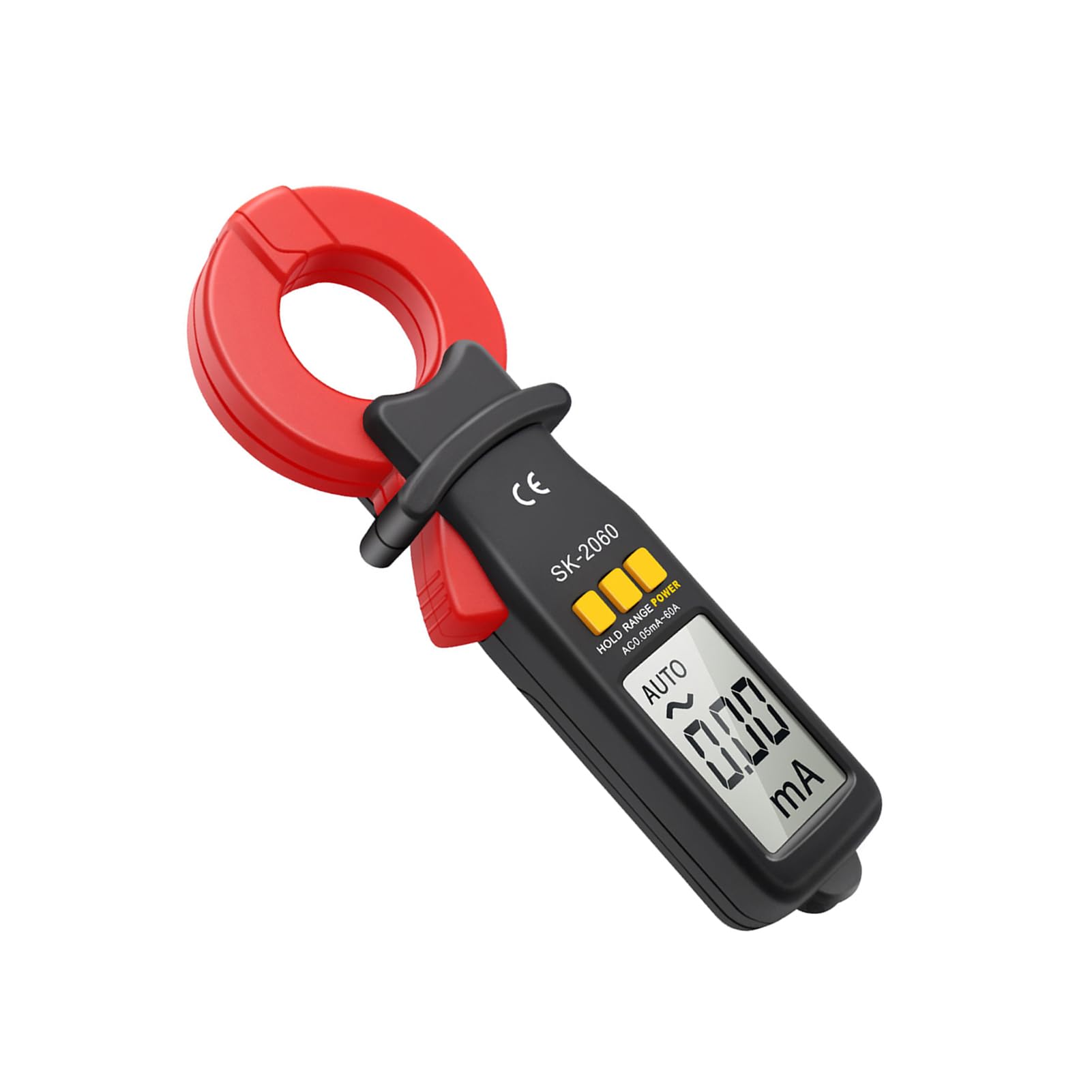YWBL-WH Pinza Amperimétrica Digital Probador de Fugas de Corriente CA CC Rango 60A Rango Automático Microamperímetro Pinza Amperimétrica Micro Detector de Corriente con Apertura de (SK-2060 CA 0,05