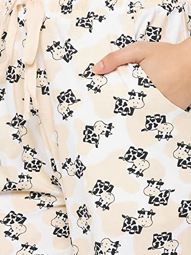 Image of Clovia Women's Cotton Pretty Florals Button Me Up Shirt & Pyjama