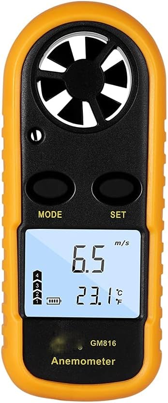 ZLXDP LCD Handheld Airflow Windmeter Thermometer Digital Anemometer Portable Outdoor Surfing Wind-Speed Gauge Meter 105 * 40 * 18mm (Size :) : Patio, Lawn & Garden