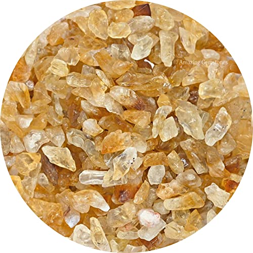 Image of Amazing Gemstone Citrine Crystal Chips Aquarium Gravel Rocks - 1000+ Carat Citrine Chips Bulk Fish Tank Gravel, Small Tumbled Stone Chips and Tiny Crystals for Decoration (Natural AAA Grade Gemstones)