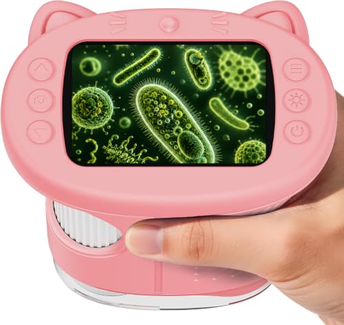 Image of 1000X Handheld Digital Microscope for Kids (Pink)
