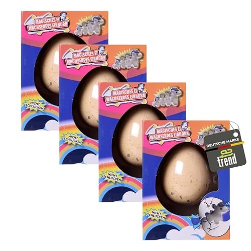 TE-Trend 4 Stück Magic Einhorn Unicorn Wunder Ei wächst und schlüpft im Wasser