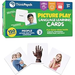 ThinkPsych Real People Picture Cards - 150 Body Parts, Emotions, and Verbs | Flash Cards for Toddlers | Animals, Body Parts, Emotions, Food, and More | ABA Therapy and Tacting Cards | Designed by a BCBA