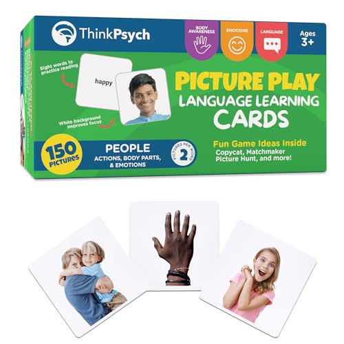 ThinkPsych Real People Flashcards - 150 Body Parts, Emotions, and