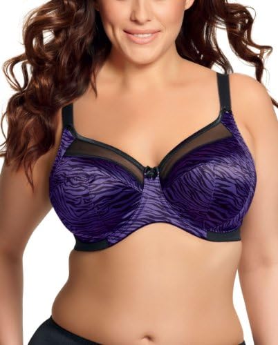GODDESS Women's Plus Size Kayla Underwire Banded Bra, Purple Zebra, 38L