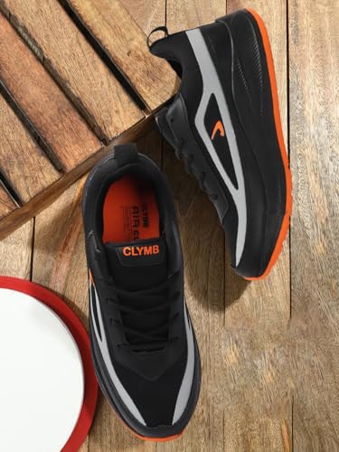 Image of CLYMB Men's Dhamm Black Running Sports Shoe Perfect for Office Walking Jogging