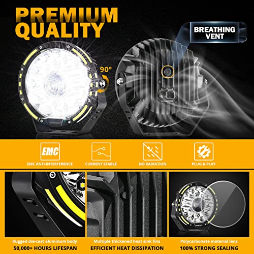 image for Auxbeam 7 Inch Round LED Offroad Lights, 360 Pro Series Round Driving 