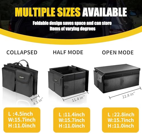 Image of Collapsible Car Trunk Organizer Bag | Heavy Duty Polyester Storage Bag with Multiple Compartments | Foldable Car Boot Organizer for SUV, Sedan & Hatchback (55 x 41 x 25cm) (Trunk Organizer)