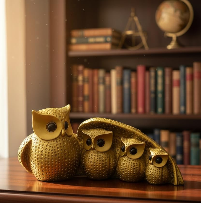 Image of Beautiful Owl Showpiece for Home & Office Decor | Owl Statue, Decorative Showpiece for Home & Office | Gift Item for Housewarming
