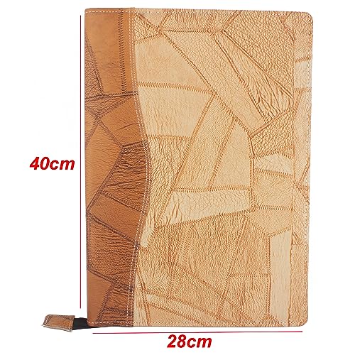 Image of Professional PU Leather Multipurpose B4 Size Document Holder 20 Leafs Zipper File Folder Organizer for Certificates, Marksheets, Degrees, Interview Portfolio, Important Documents (Beige-Brown)