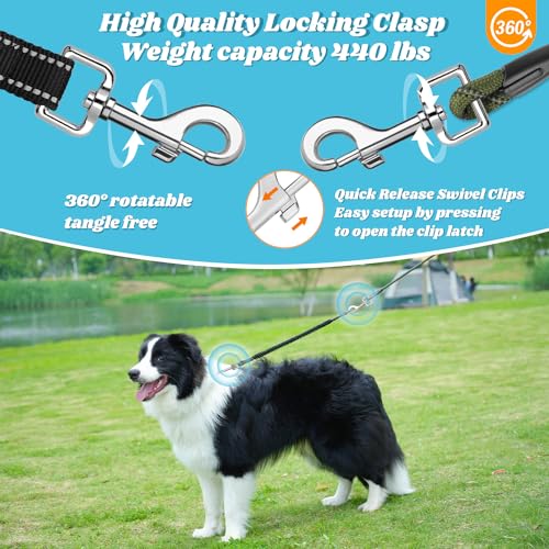 NTR Dog Leash for Large Dogs, 30FT Long Dog Leash with Swivel Hooks & Ergonomic Padded Handle, Detachable Bungee Training Lead for Walking, Hunting, Camping for Small Medium Large Dog NTR Dog Leash for Large Dogs, 30FT Long Dog Leash with Swivel Hooks & Ergonomic Padded Handle, Detachable Bungee Training Lead for Walking, Hunting, Camping for Small Medium Large Dog