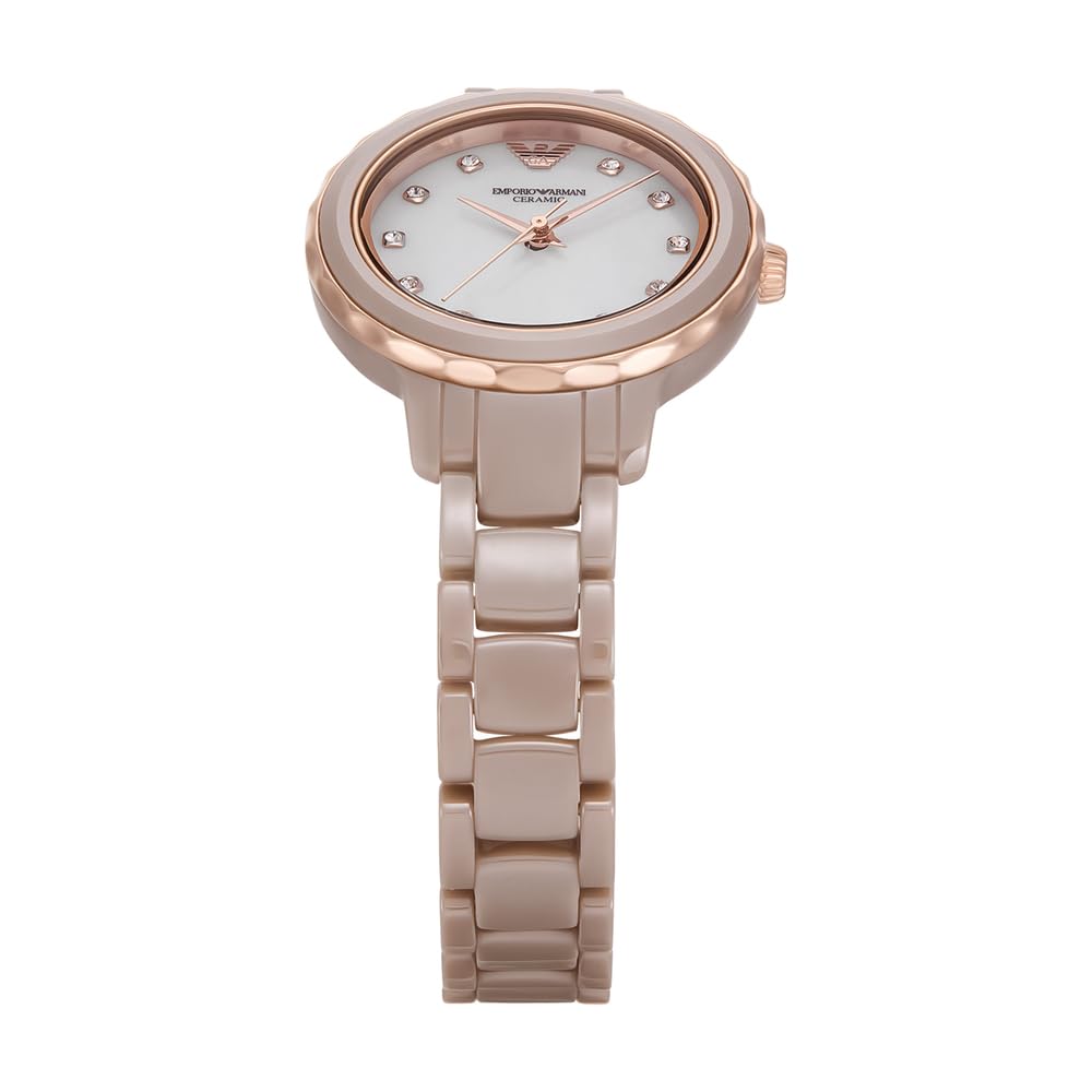 Emporio Armani AR70018 damski beżowy ceramiczny zegarek 32 mm