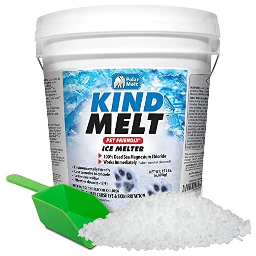 HARRIS Safe Melt Pet Friendly Ice and Snow Melter, Fast Acting 100% Pure Magnesium Chloride Formula, 15lb with Scoop Included Inside Bucket