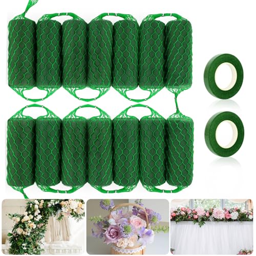 Gardace 14 Pcs Floral Foam Garland 9.2ft Green Dry & Wet Flower Foam Kit