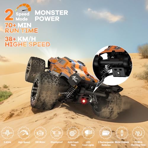 image for Nikuku Remote Control Car, High Speed All Terrain Off Road Fast RC Car