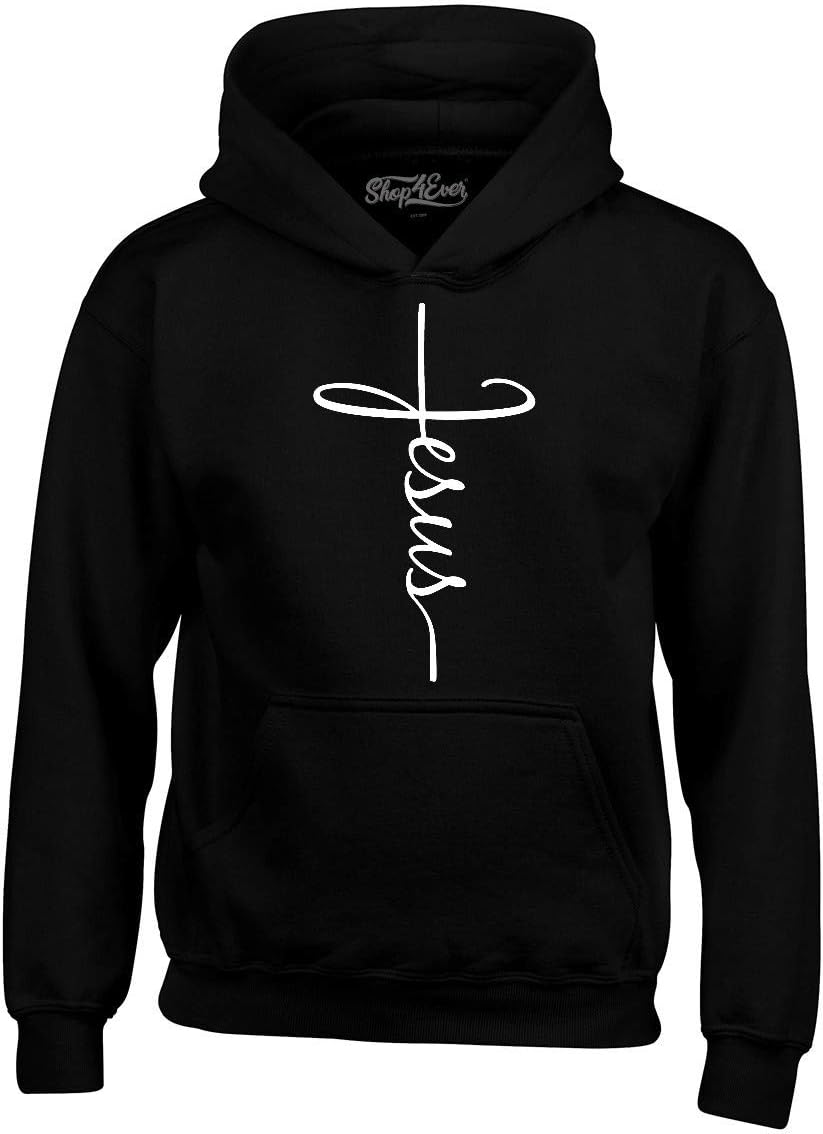 shop4ever Jesus Cross Hoodie Sweatshirts