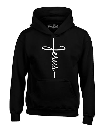 Jesus Cross Christian Pullover Hoodie for Men Women, Inspirational Gift