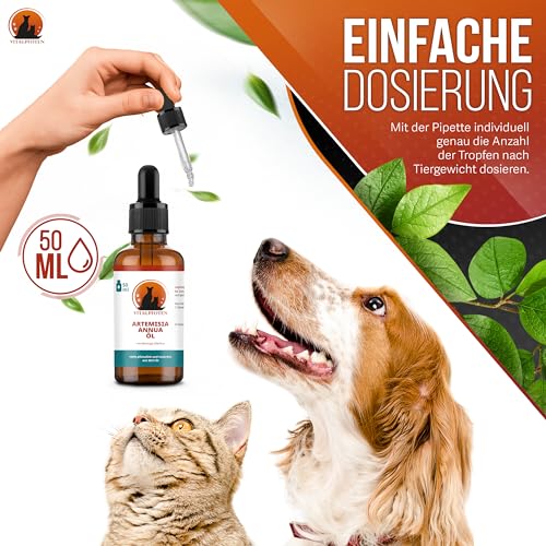 Vitalpfoten Artemisia Annua Öl für Hunde, Katzen und Haustiere 50ml Ratio Extrakt 50:1, alkoholfrei, ohne Zusatzstoffe