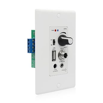 in Wall Audio Control Amplifier Receiver Compatible with Bluetooth 2 Channel Wall Plate with USB Microphone Aux 3.5mm Input 120W for Sound Systems Home Theater Integration