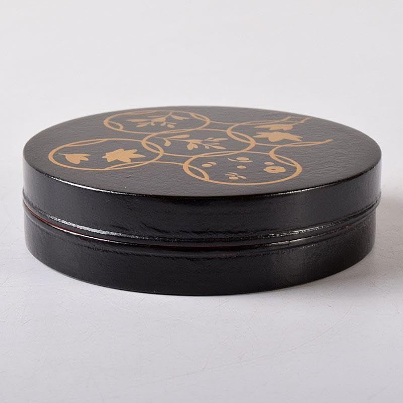 茶道具 筑城筑良作 一閑塗 花七宝蒔絵 香合 共箱 V 7861茶道具 筑城筑