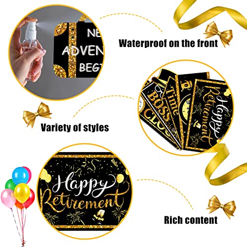 20 Pieces Retirement Party Decorations Happy Retirement Banner Sign Directional Retired Yard Sign For Happy Retirement Party Supplies, 10 Styles (Black, Gold, White) #TOP2
