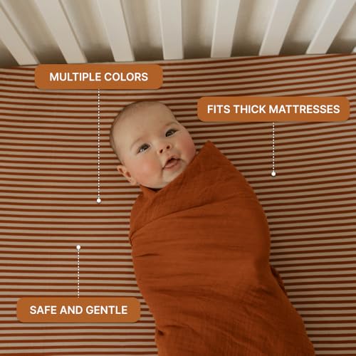 Image of Parker Baby Soft & Durable Fitted Baby Crib Sheets | Snug Fit for Standard Crib Mattresses | Machine Washable, Fade-Resistant & Modern Nursery Designs