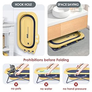 Pet Bathtub Collapsible Pet Bath Tub Height Adjustable Portable Dog Cat Bathing Tub for Small Medium Pets-Foldable Pet Shower Tub with Drainage Hole, Yellow, 23.6 x 12.6 x 8.3 Inches Pet Bathtub Collapsible Pet Bath Tub Height Adjustable Portable Dog Cat Bathing Tub for Small Medium Pets-Foldable Pet Shower Tub with Drainage Hole, Yellow, 23.6 x 12.6 x 8.3 Inches