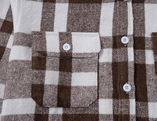 Image of COOFANDY Mens Flannel Shirts Long Sleeve Plaid Shirt Jacket Button Down Shirt with Pockets