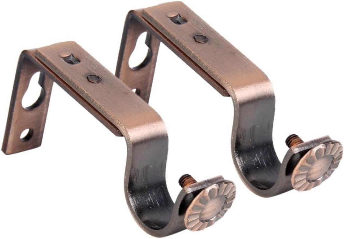 Copper Curtain Holder Bracket 6 Pack 18-22mm Wall Mount Drapery Rod Bracket Includes Screws