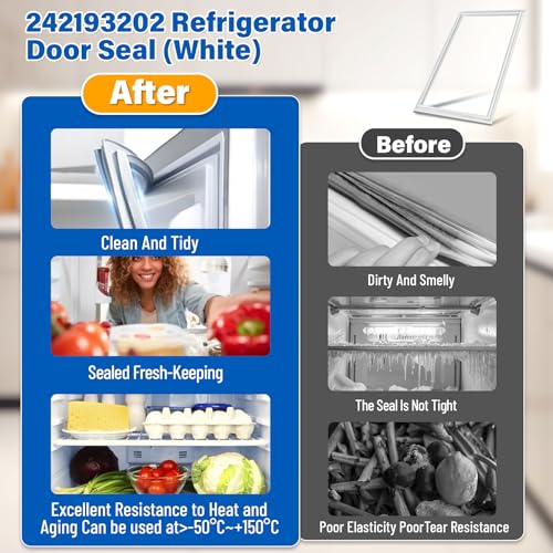 Image of 36″x27″ 242193202 Refrigerator Door Gasket Replacement Compatible with Frigidaire Kenmore FFTR1514RW1 FFHT1514QW0, Upgraded 242193202 Fridge Gasket Replace 3016406 PS8769012 Door Seal - Unbent