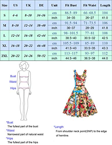Women Sleeveless Vintage 1950S Retro Rockabilly Prom Tea Dresses With Belt M #TOP5